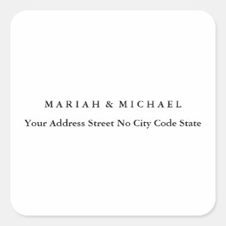 Wedding Trend Minimalist Professional Name Address Square Sticker
