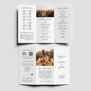 Wedding Trifold Program Infographic Timeline Flyer