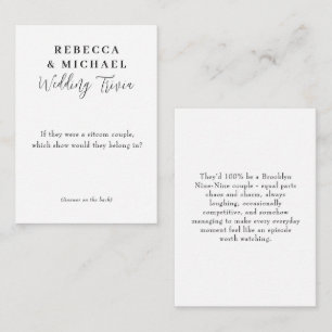Wedding Trivia Game Modern Script Fun Facts Card