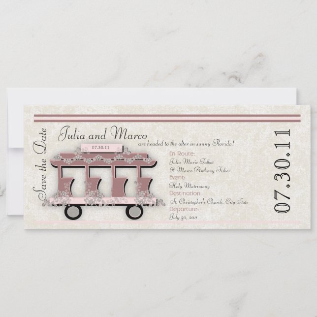 Wedding Trolley Invitation (Front)