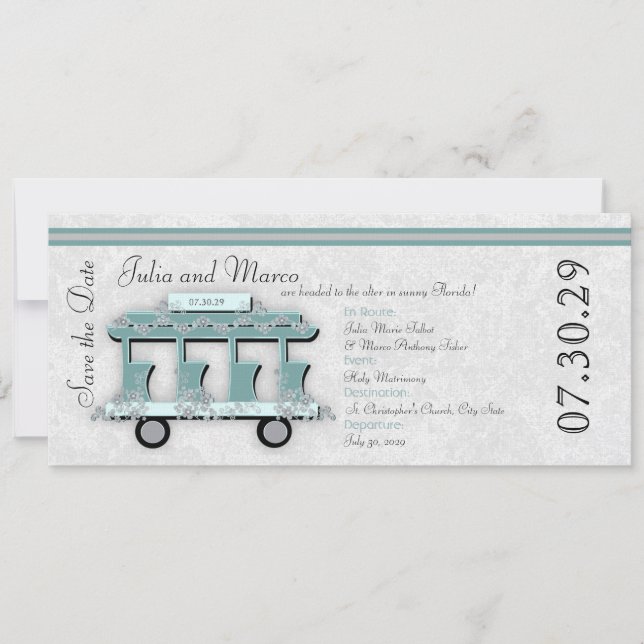 Wedding Trolley Invitation (Front)
