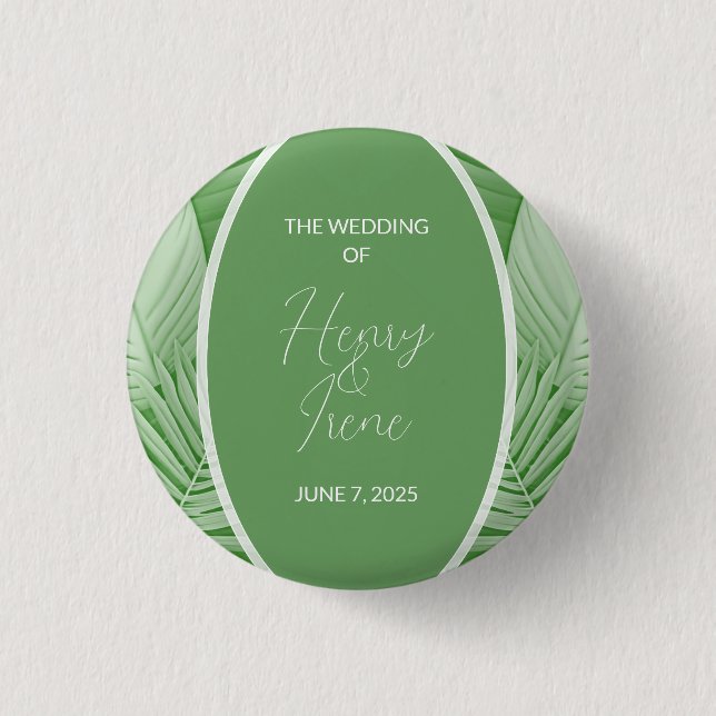 Wedding Tropical Bridal Buttons (Front)