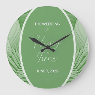 Wedding Tropical Bridal  Large Clock