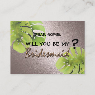 Wedding tropical exotic green monstera leaves wate enclosure card
