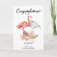 Wedding Tropical Flamingo Boho Congratulations  