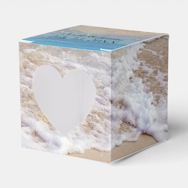 Wedding Tropical Ocean Beach  Favour Box (Front Side)