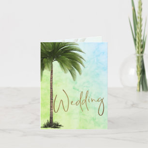 Wedding Tropical Palm Elegant Modern Green Wedding Invitation