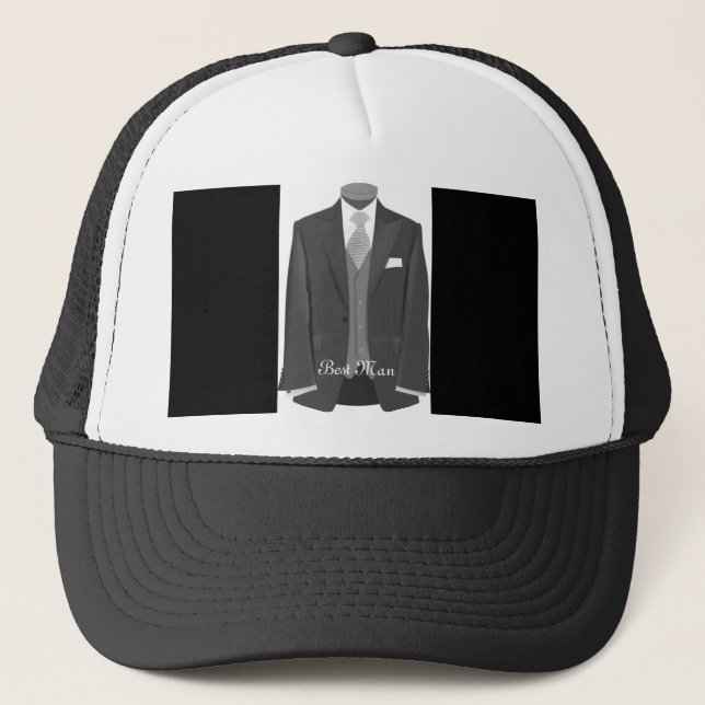 Wedding Tuxedo Best Man Hat Cap (Front)