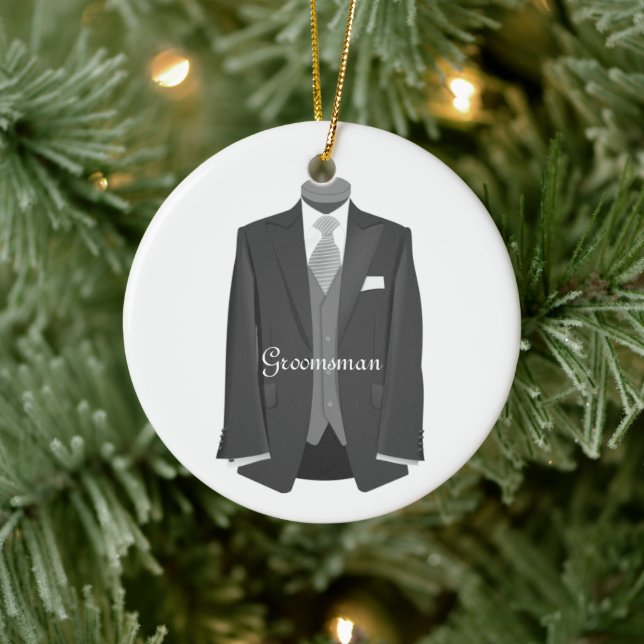 Wedding Tuxedo Groomsman Ornament (Tree)