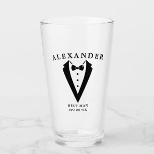 Wedding Tuxedo Personalised Best Man Glass