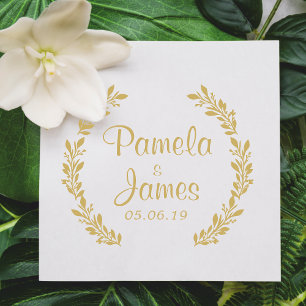 Wedding Twigs with Small Leaves Design Rubber Stamp