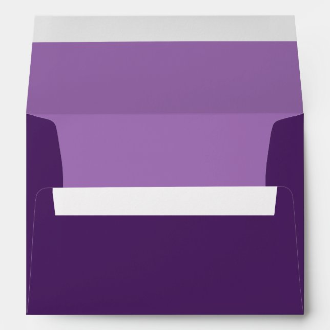 Wedding two tone purple with white reply address   envelope (Back (Bottom))
