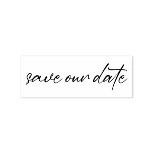 Wedding Typographical Calligraphy Save Our Date Rubber Stamp