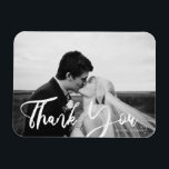 Wedding Typography 3 Black & White Photo Thank You Magnet<br><div class="desc">Thank your guests in style with these chic and cute thank you magnets.  Great for weddings and parties.</div>