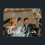Wedding Typography 3 Color Photo Thank You Magnet<br><div class="desc">Thank your guests in style with these chic and cute thank you magnets.  Great for weddings and parties.</div>