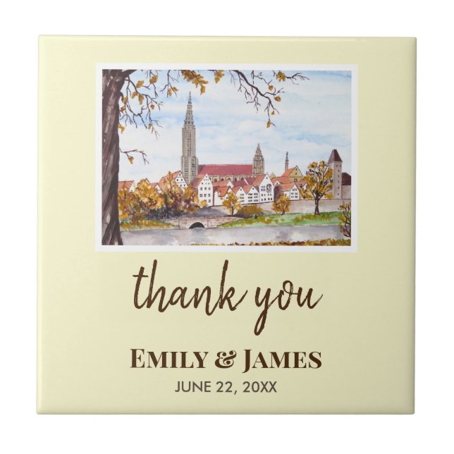 Wedding Ulm Minster Germany Farida Greenfield Tile (Front)