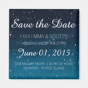 Wedding under the stars Save the Date BLUE Magnet