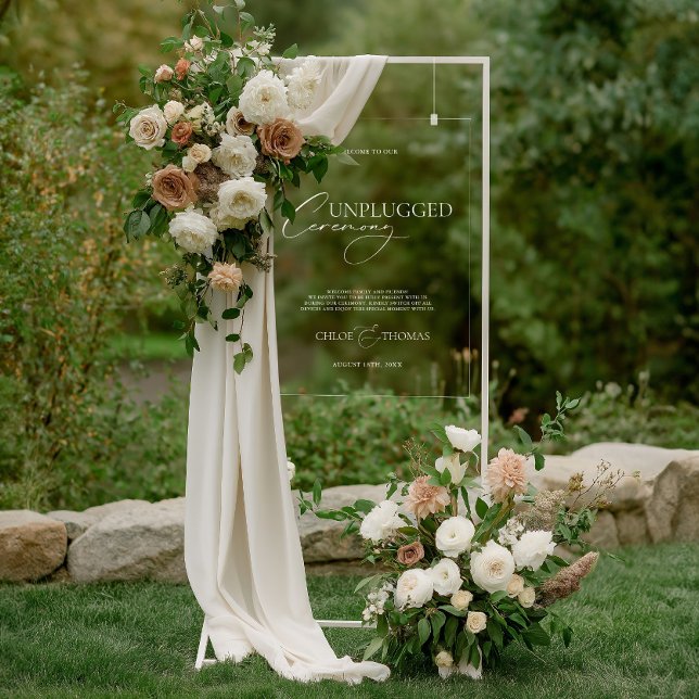 Wedding Unplugged Ceremony Acrylic Welcome Sign (Wedding Unplugged Ceremony Acrylic Welcome Sign)