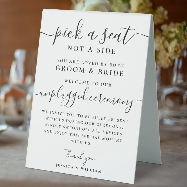 Wedding Unplugged Ceremony Pick a Seat not a Side (Creator Uploaded)