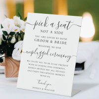 Wedding Unplugged Ceremony Pick a Seat not a Side