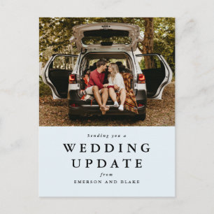 Wedding update light blue postcard
