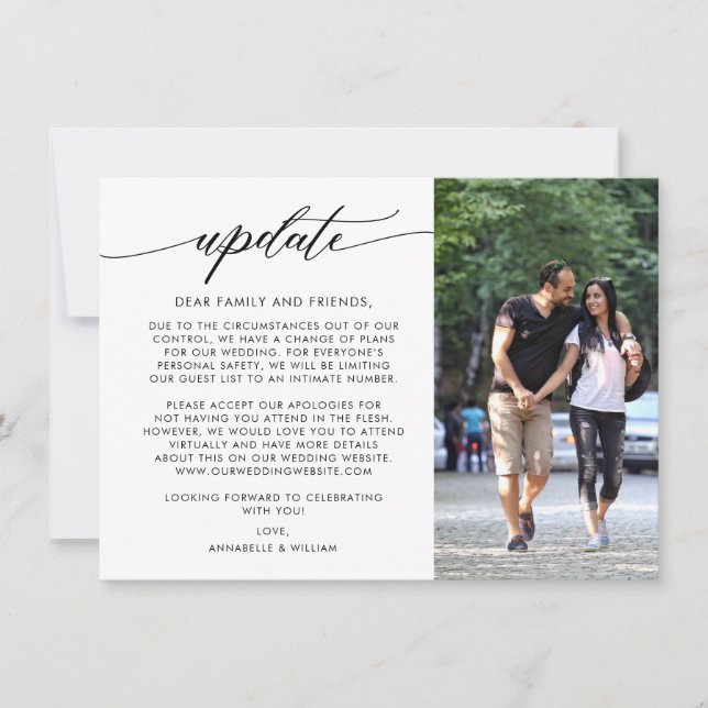 Wedding Update | Photo Smaller Wedding Announcement (Front)