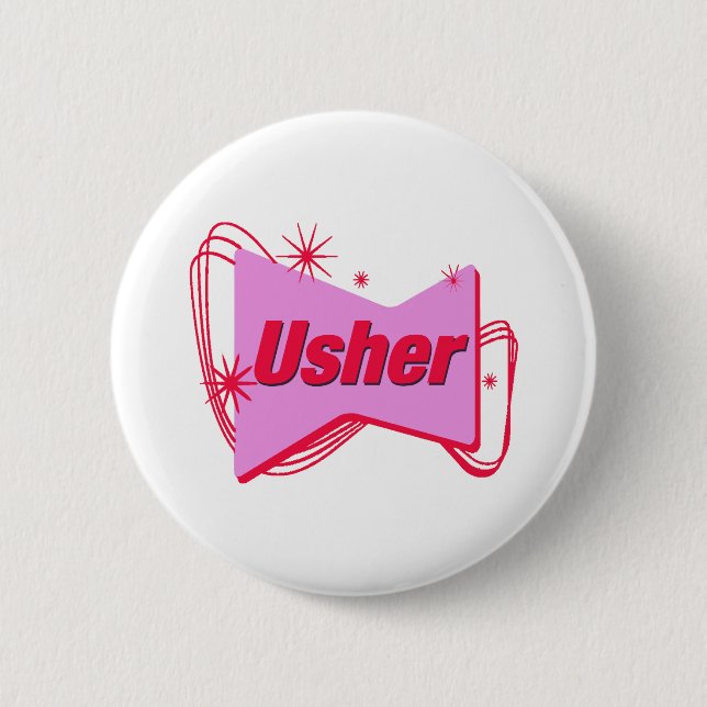Wedding Usher Button (Front)