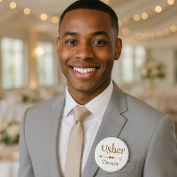 Wedding Usher Gold and White