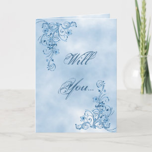 Wedding Usher Greeting Card: Sky Blue Elegance Invitation