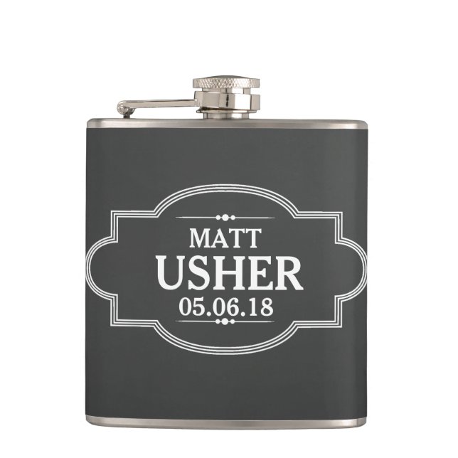 Wedding Usher Personalised Flask (Front)