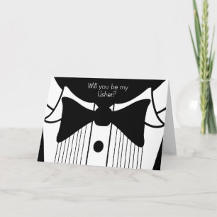 Wedding Usher Request on tuxedo design Invitation