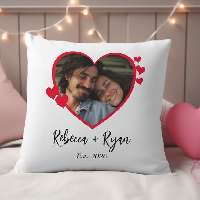 Wedding & Valentines Couple's Photo Throw Pillow (Creator Uploaded)