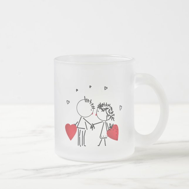 Wedding, Valentine's day Frosted Glass Coffee Mug (Right)