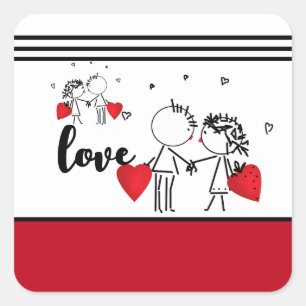 Wedding, Valentine's day  Socks Square Sticker