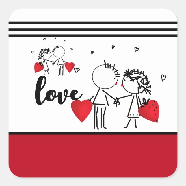 Wedding, Valentine's day  Socks Square Sticker (Front)