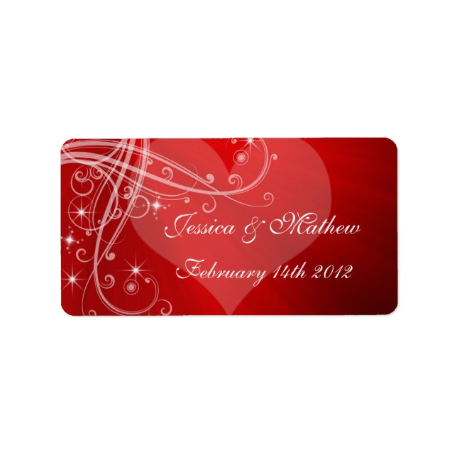 Wedding,Valentines Day  Wine / Water Labels (Front)