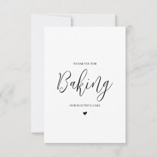 Wedding Vendor Thank You Card- Baker Card
