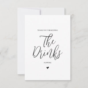 Wedding Vendor Thank You Card- Bartender Card