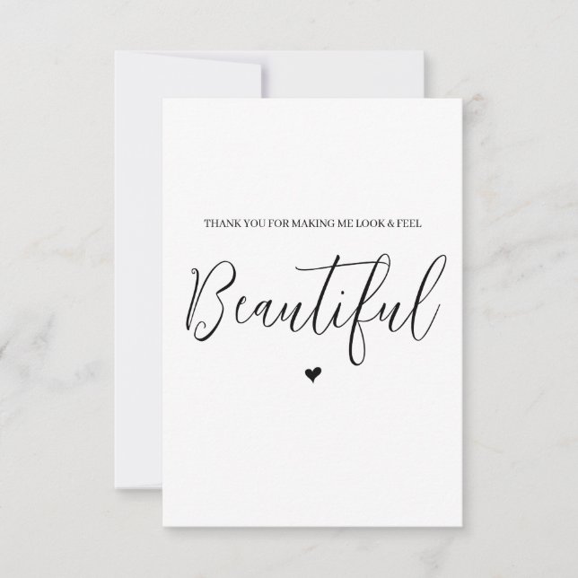 Wedding Vendor Thank You Card- Hair/Make-up (Front)