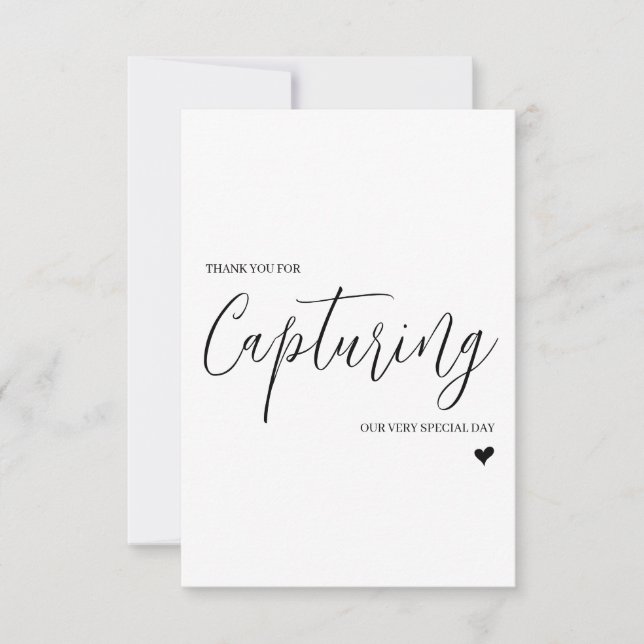 Wedding Vendor Thank You Card- Photographer / Vid Card (Front)