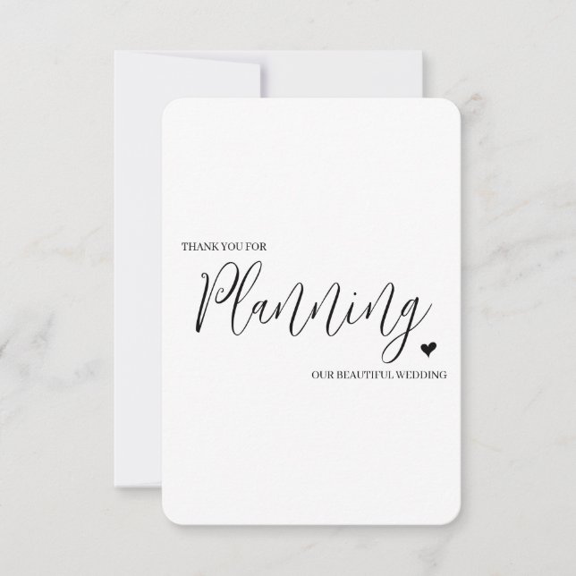 Wedding Vendor Thank You Card- Planner Card (Front)
