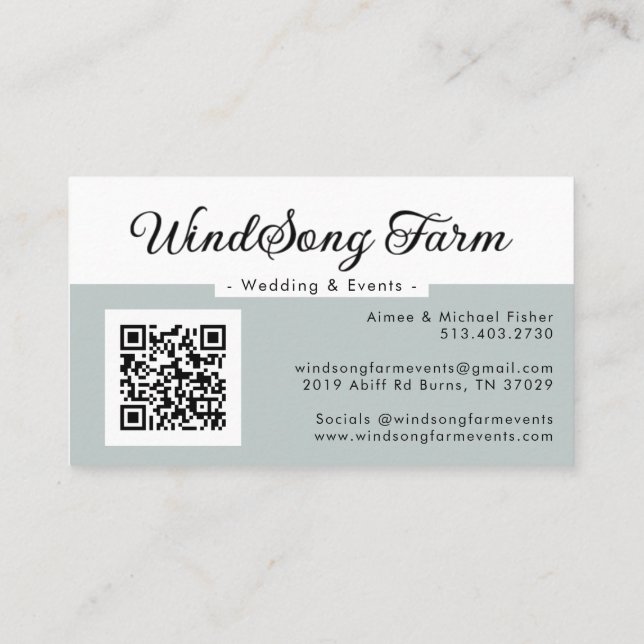 Wedding Venue Business Card (Back)