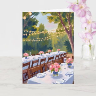 Wedding Venue Watercolor Painting Floral Botanical Card