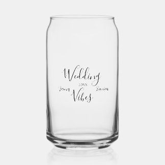 WEDDING VIBES COUPLE NAME 20XX LOVELY MATCH WEDDIN CAN GLASS