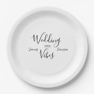 WEDDING VIBES COUPLE NAME 20XX LOVELY MATCH WEDDIN PAPER PLATE