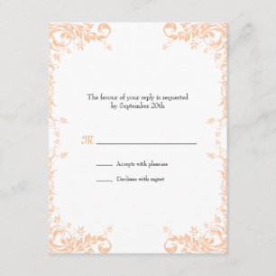 Wedding Vines (Peach) Response Card