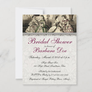 Wedding Vintage Antique Bride Invitation