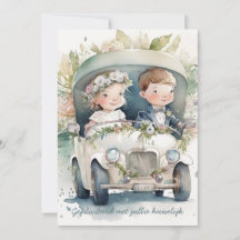 wedding vintage car couple congratulations