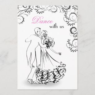 Wedding Vintage Dance Couple Invitation