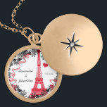 Wedding Vintage Eiffel Tower Anniversary Necklace<br><div class="desc">Wedding Keepsake Wedding Party Necklaces - to change background colour - click customise - click edit - choose last tool in drop down menu and choose from one of the colours shown or enter your rgb hex code for your custom wedding colour- to change font colour select the text you...</div>